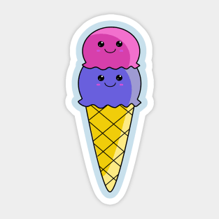 Cute Kawaii 2 scoop Ice Cream Sticker